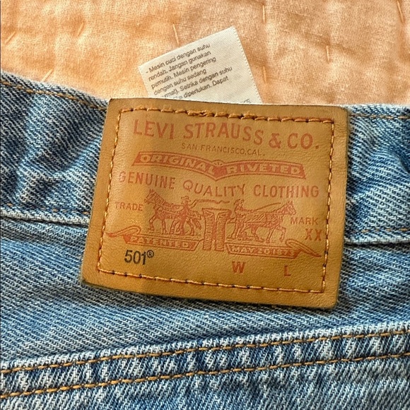 Levi's 501 Button Fly Classic Straight Leg Blue Jeans 31/32 - Picture 9 of 9
